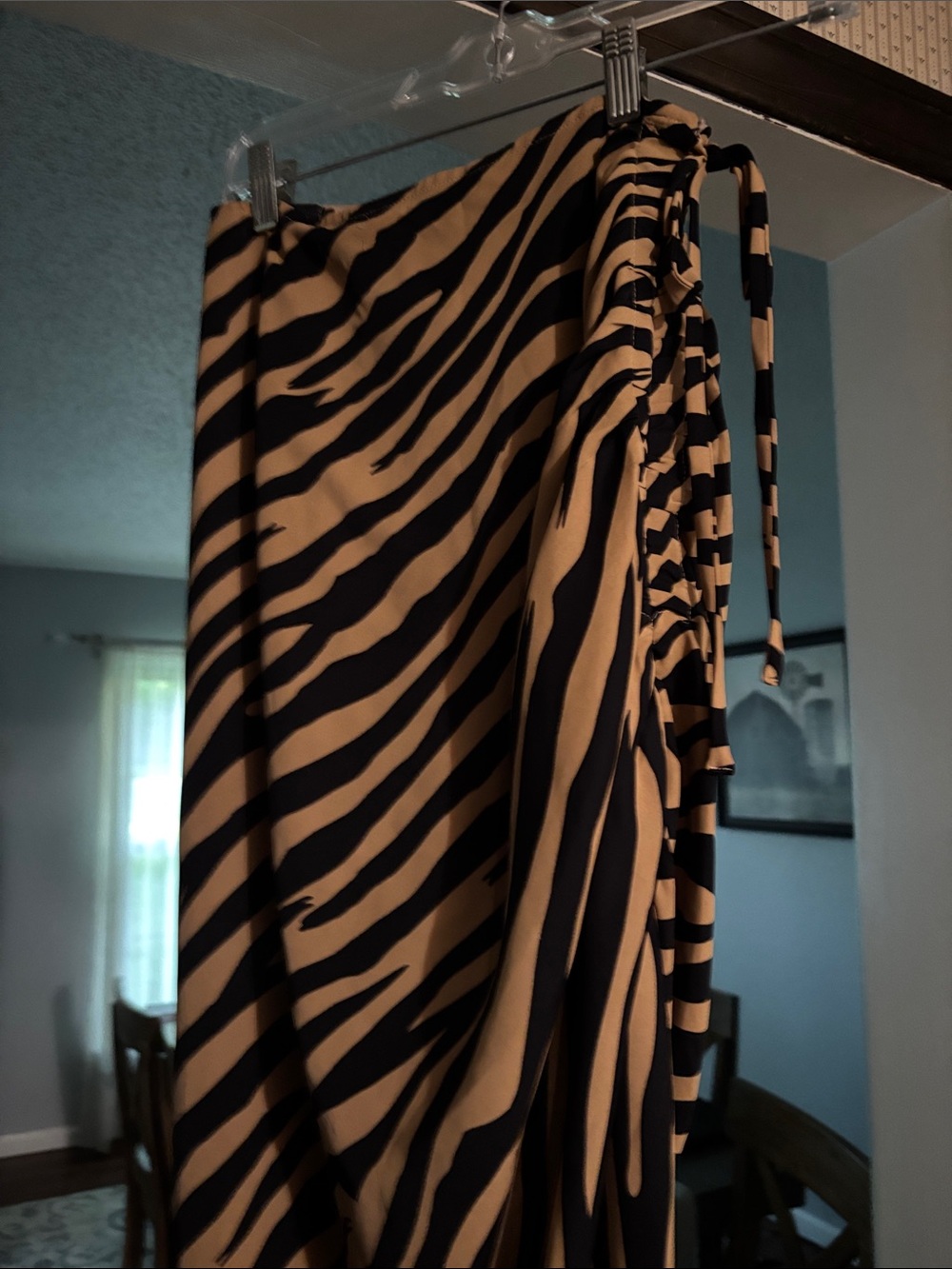 Skirt Long Etiquette Black and Tan Zebra Maxi Skirt - small